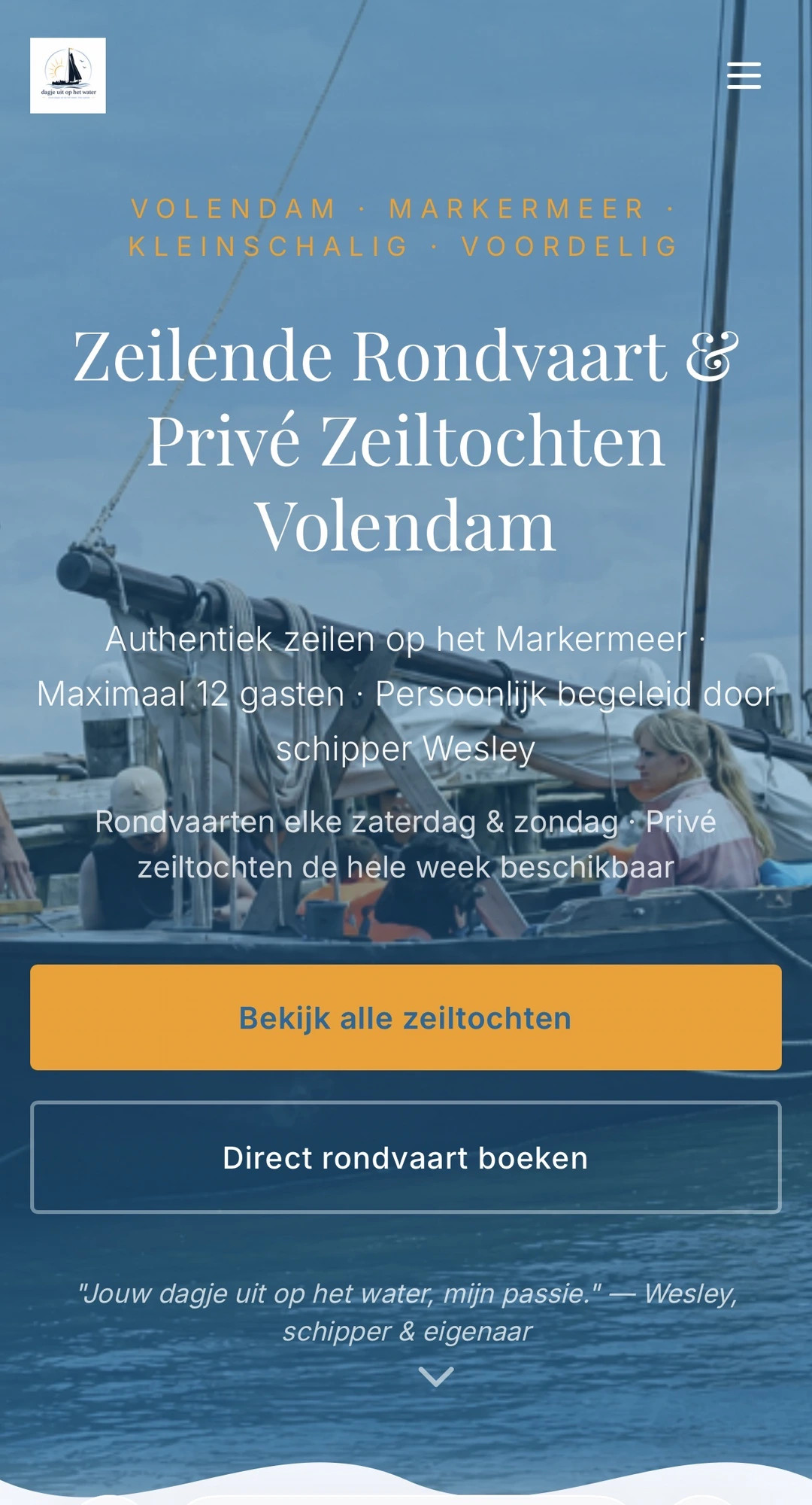 Mobiele versie van dagjeuitophetwater.nl